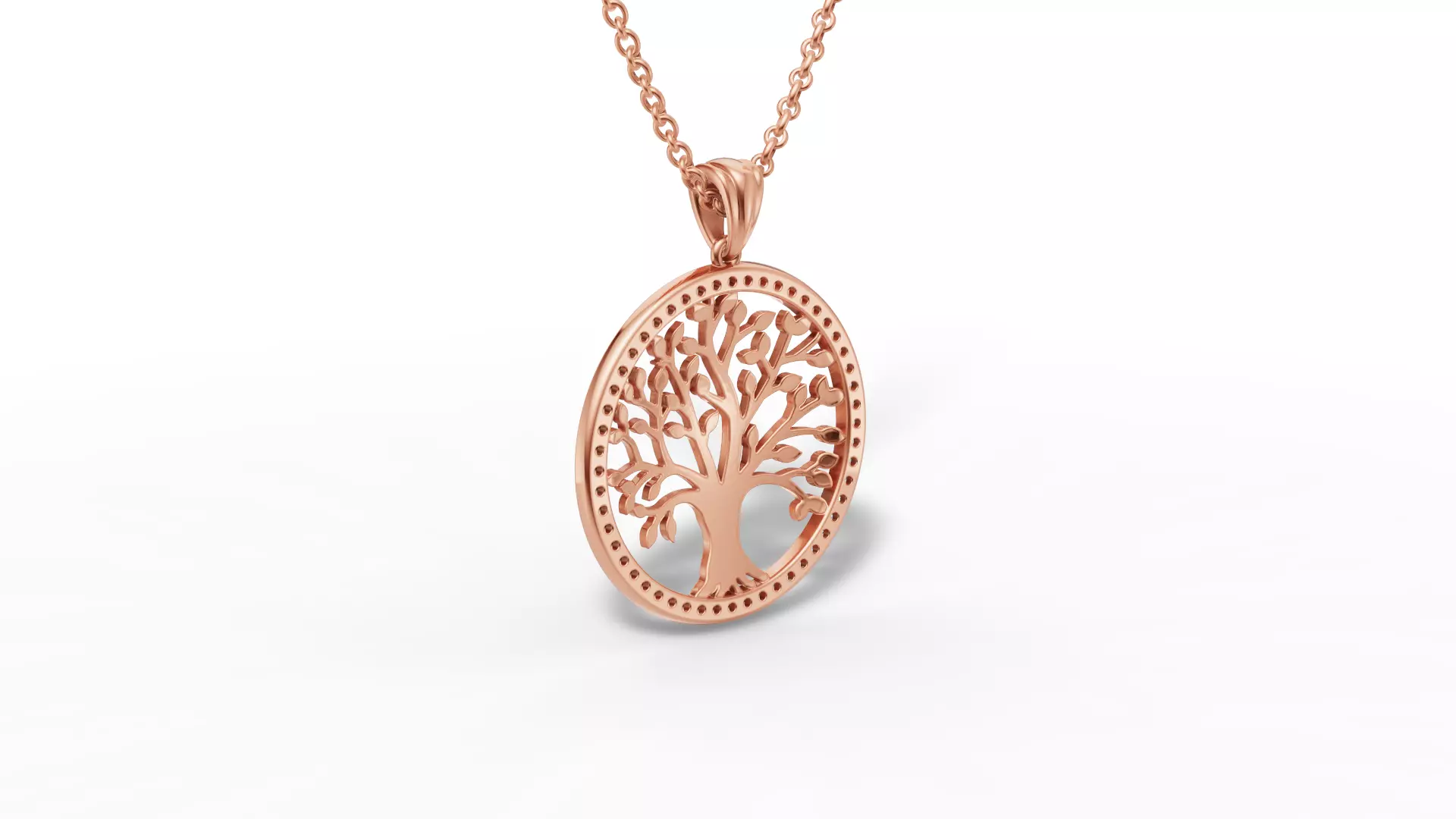 Tree of Life Diamond Necklace 25mm size 3dmodel  3D print model_22