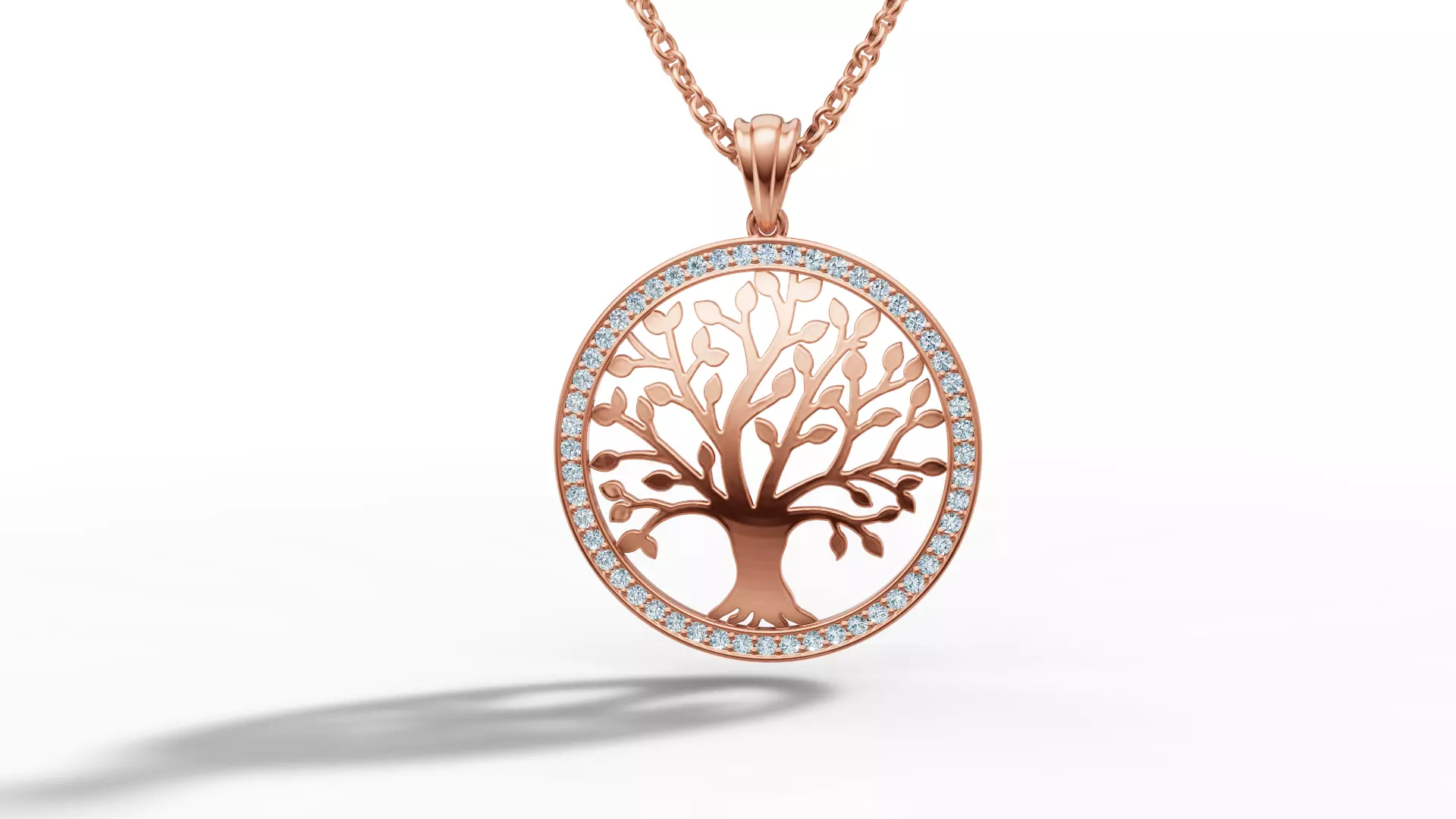 Tree of Life Diamond Necklace 25mm size 3dmodel  3D print model_28