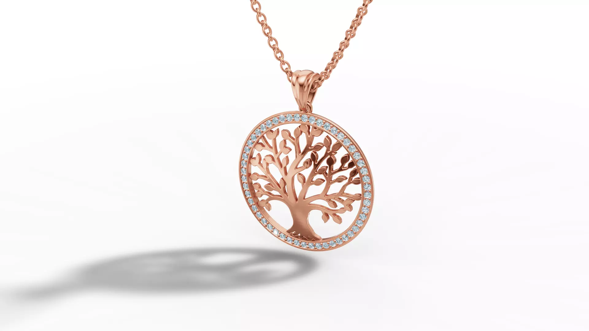 Tree of Life Diamond Necklace 25mm size 3dmodel  3D print model_31