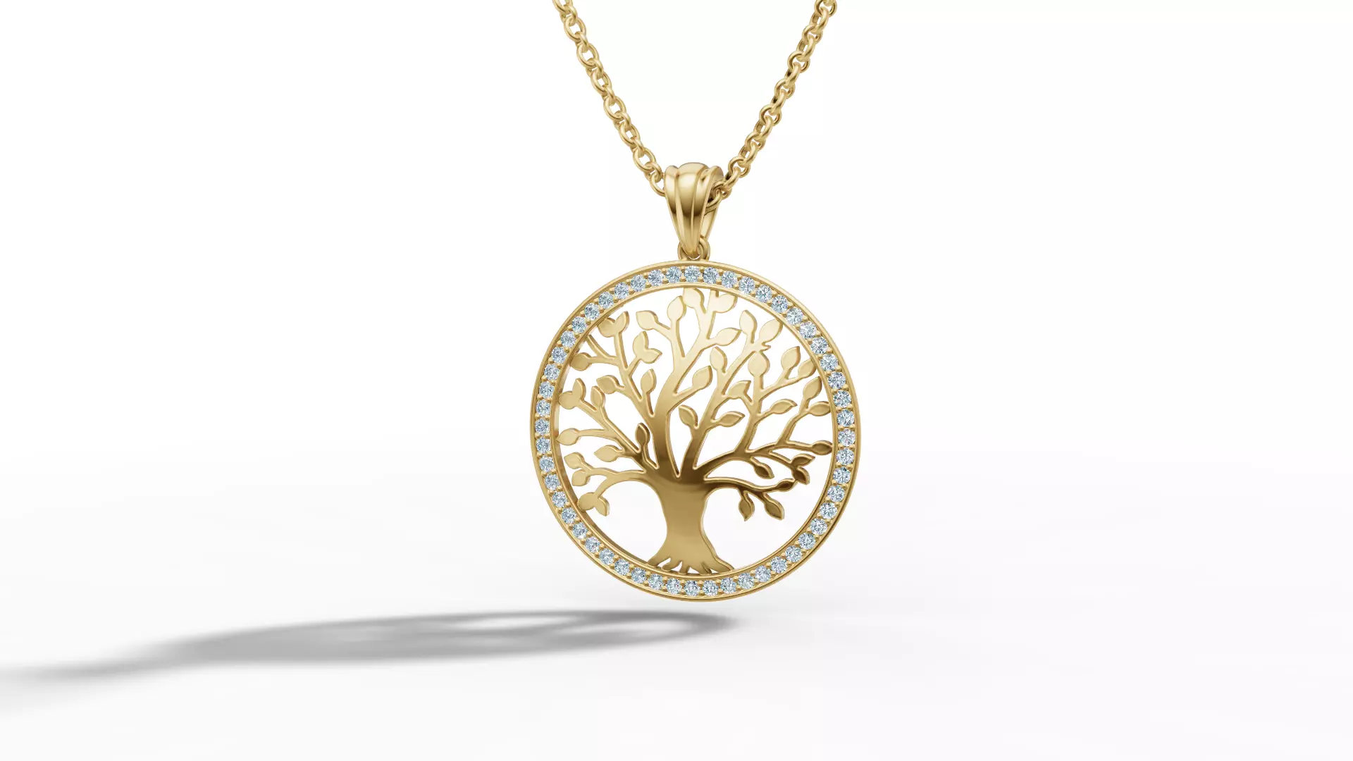 Tree of Life Diamond Necklace 25mm size 3dmodel  3D print model_2