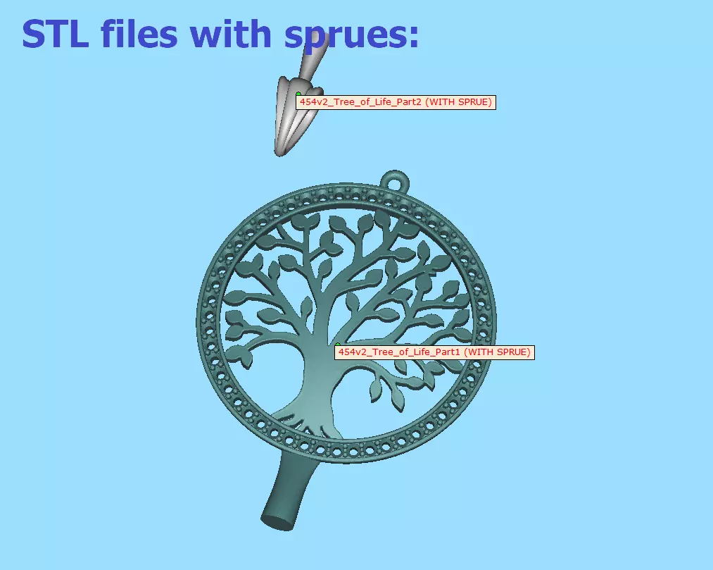 Tree of Life Diamond Necklace 25mm size 3dmodel  3D print model_7