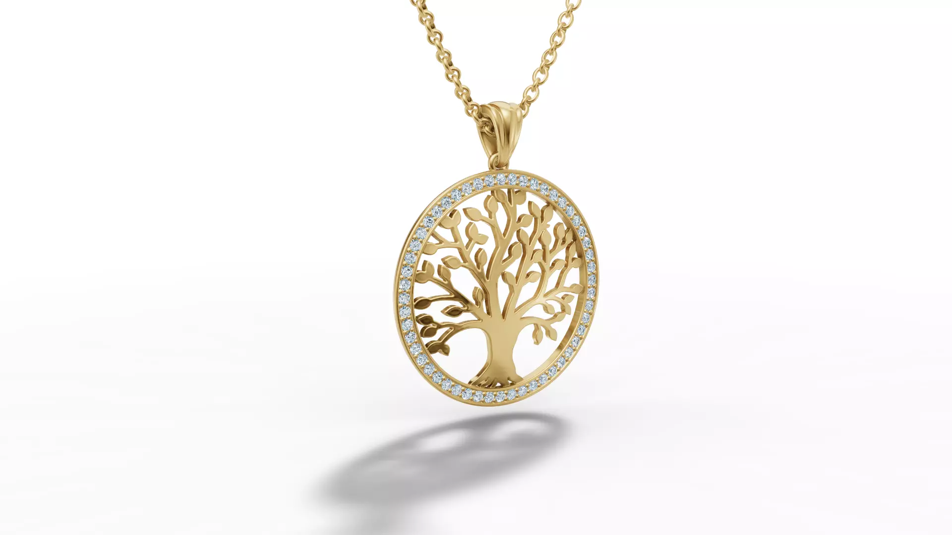 Tree of Life Diamond Necklace 25mm size 3dmodel  3D print model_14