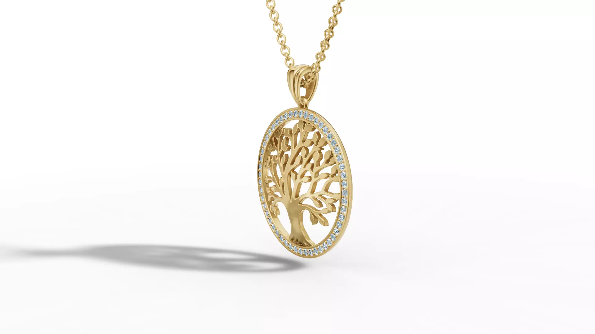 Tree of Life Diamond Necklace 25mm size 3dmodel  3D print model_11