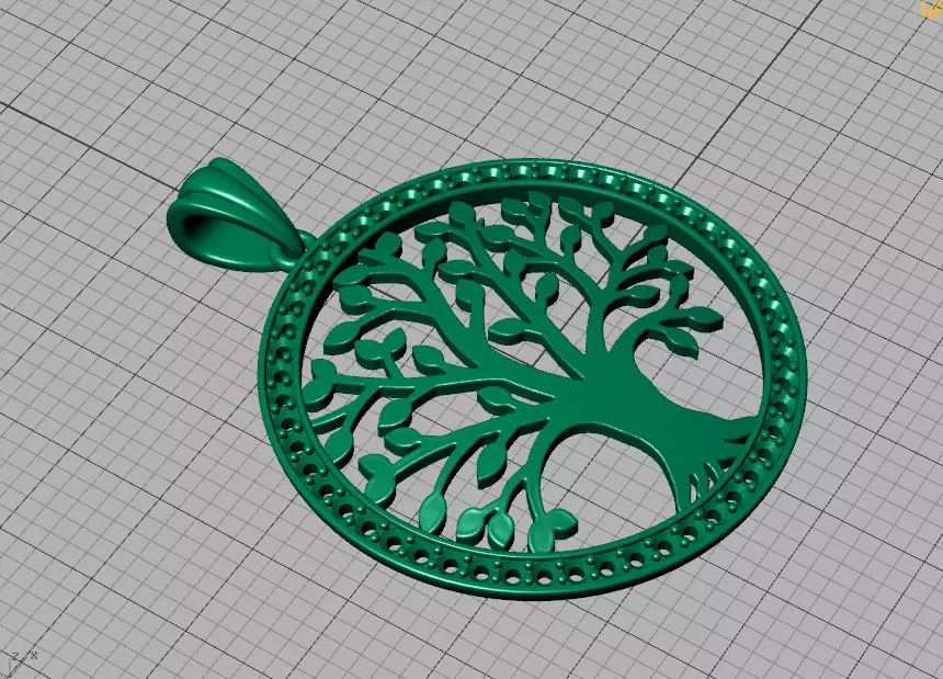 Tree of Life Diamond Necklace 25mm size 3dmodel  3D print model_8