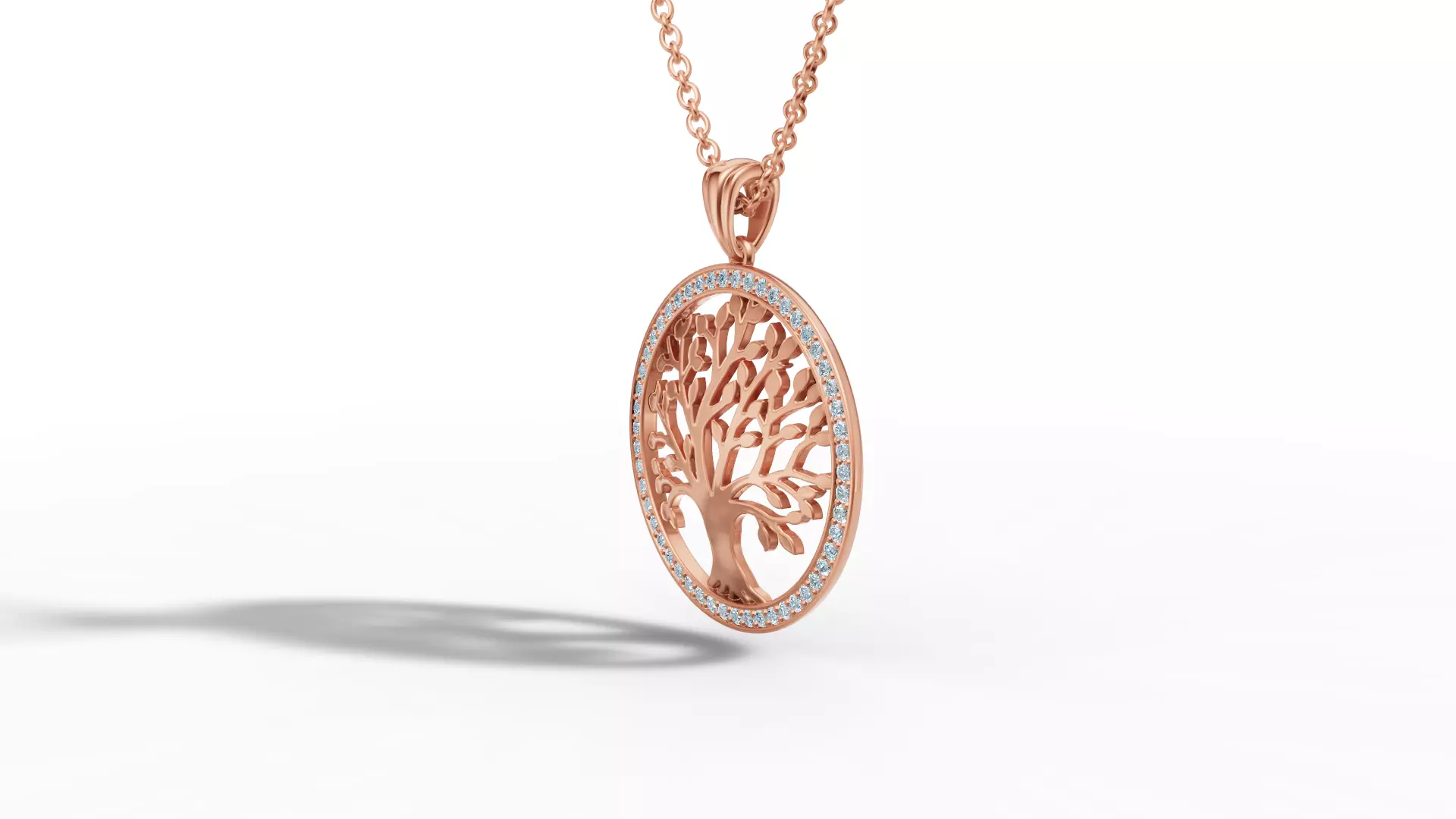 Tree of Life Diamond Necklace 25mm size 3dmodel  3D print model_10