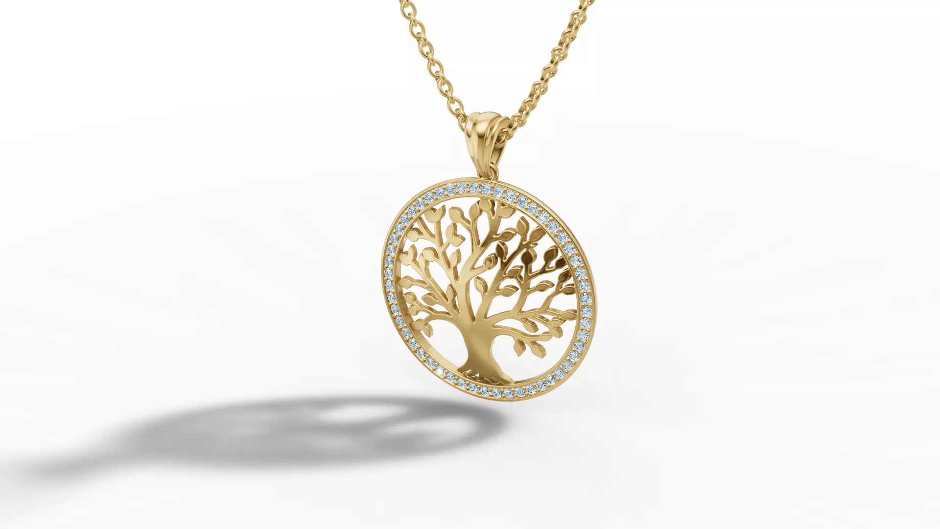 Tree of Life Diamond Necklace 25mm size 3dmodel  3D print model_32
