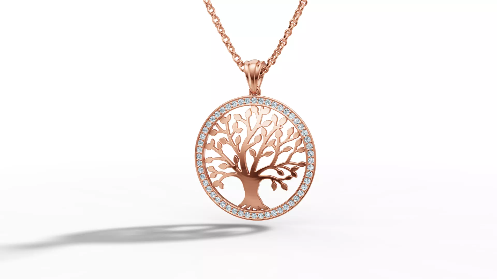 Tree of Life Diamond Necklace 25mm size 3dmodel  3D print model_1