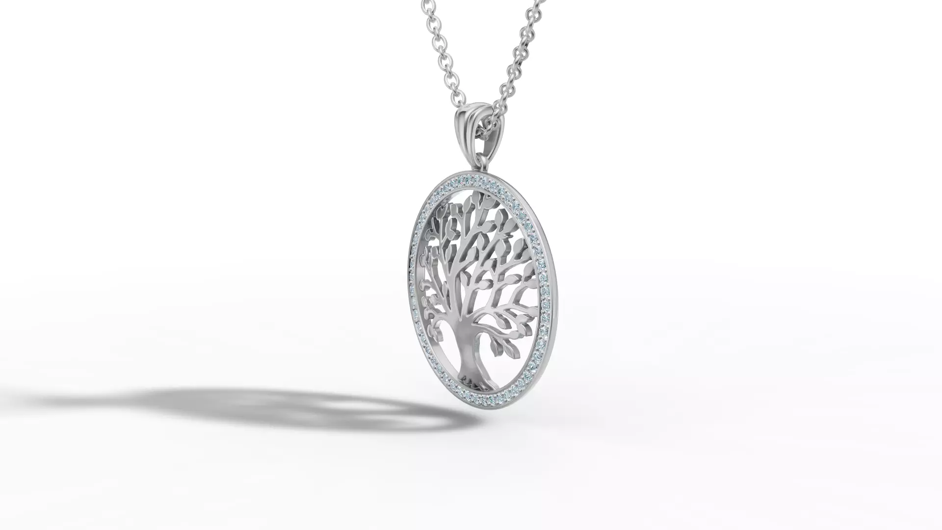 Tree of Life Diamond Necklace 25mm size 3dmodel  3D print model_12