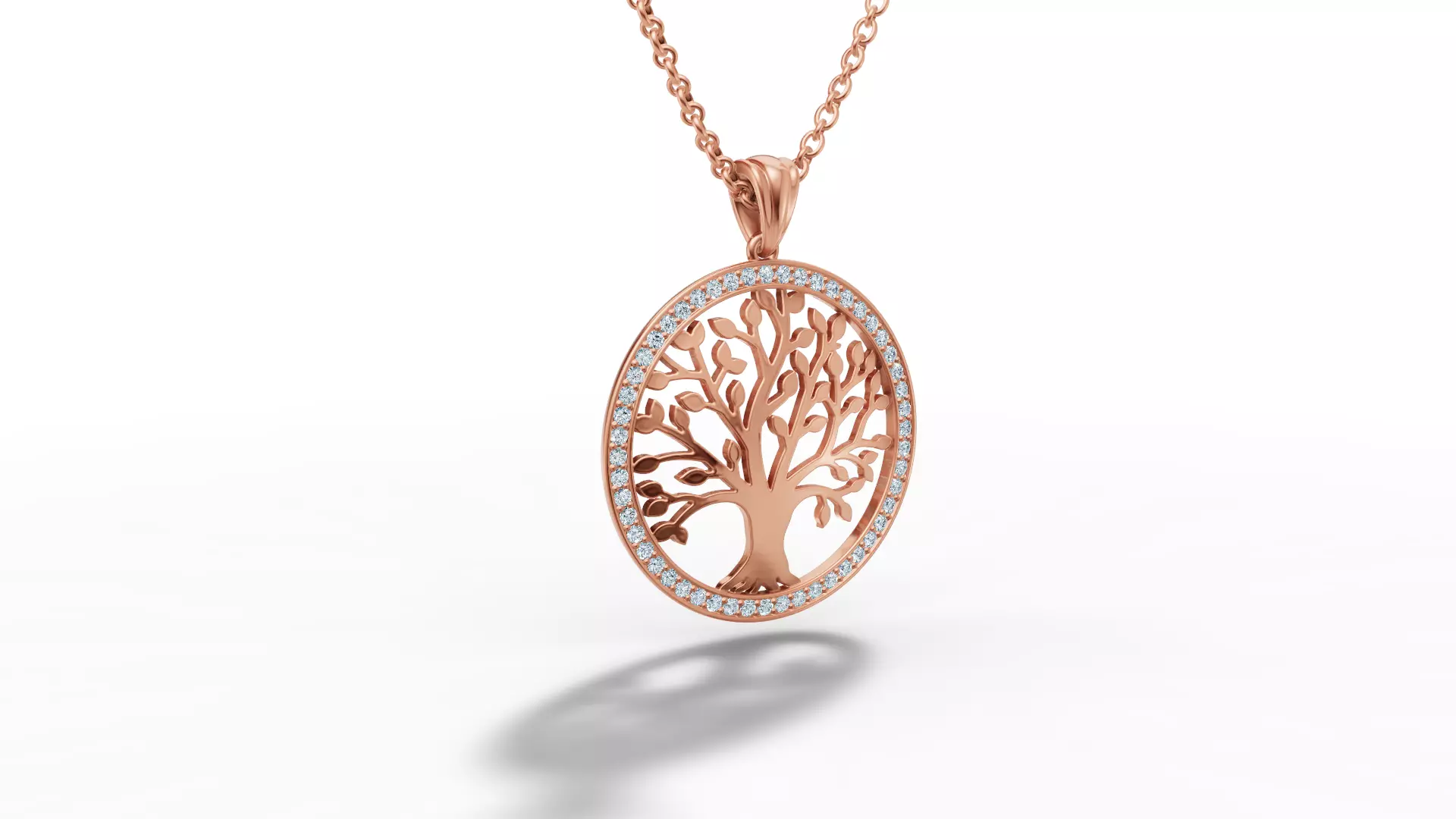 Tree of Life Diamond Necklace 25mm size 3dmodel  3D print model_13