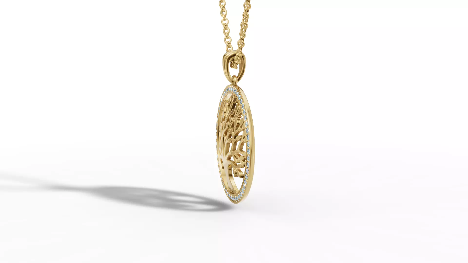 Tree of Life Diamond Necklace 25mm size 3dmodel  3D print model_20