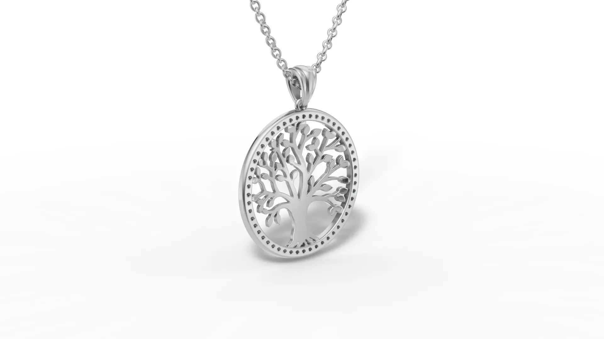 Tree of Life Diamond Necklace 25mm size 3dmodel  3D print model_24