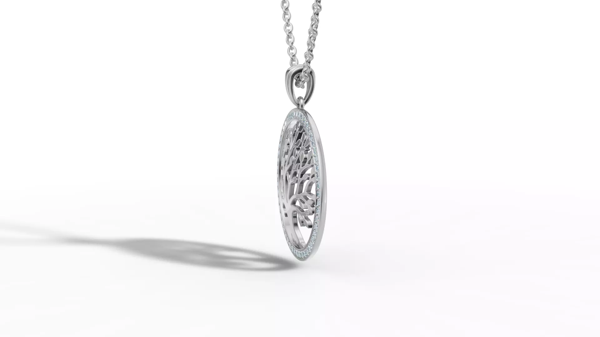 Tree of Life Diamond Necklace 25mm size 3dmodel  3D print model_21
