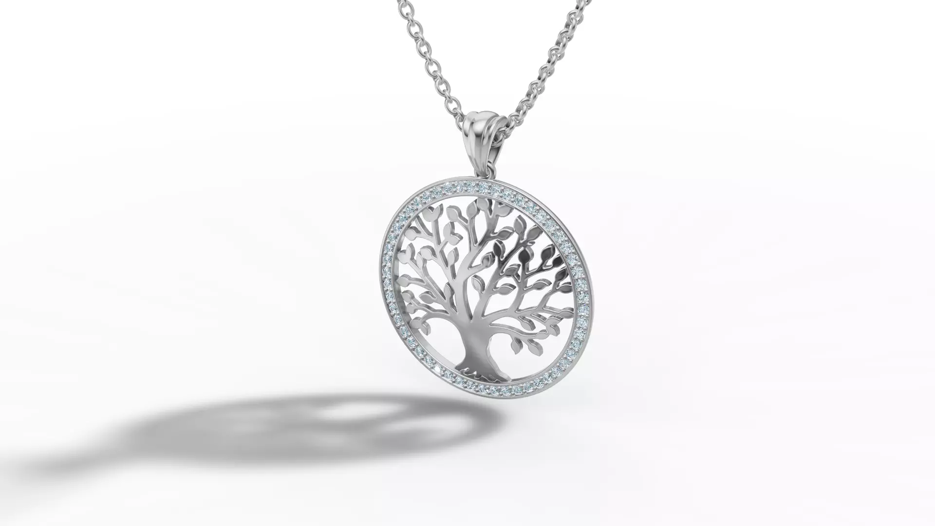Tree of Life Diamond Necklace 25mm size 3dmodel  3D print model_33