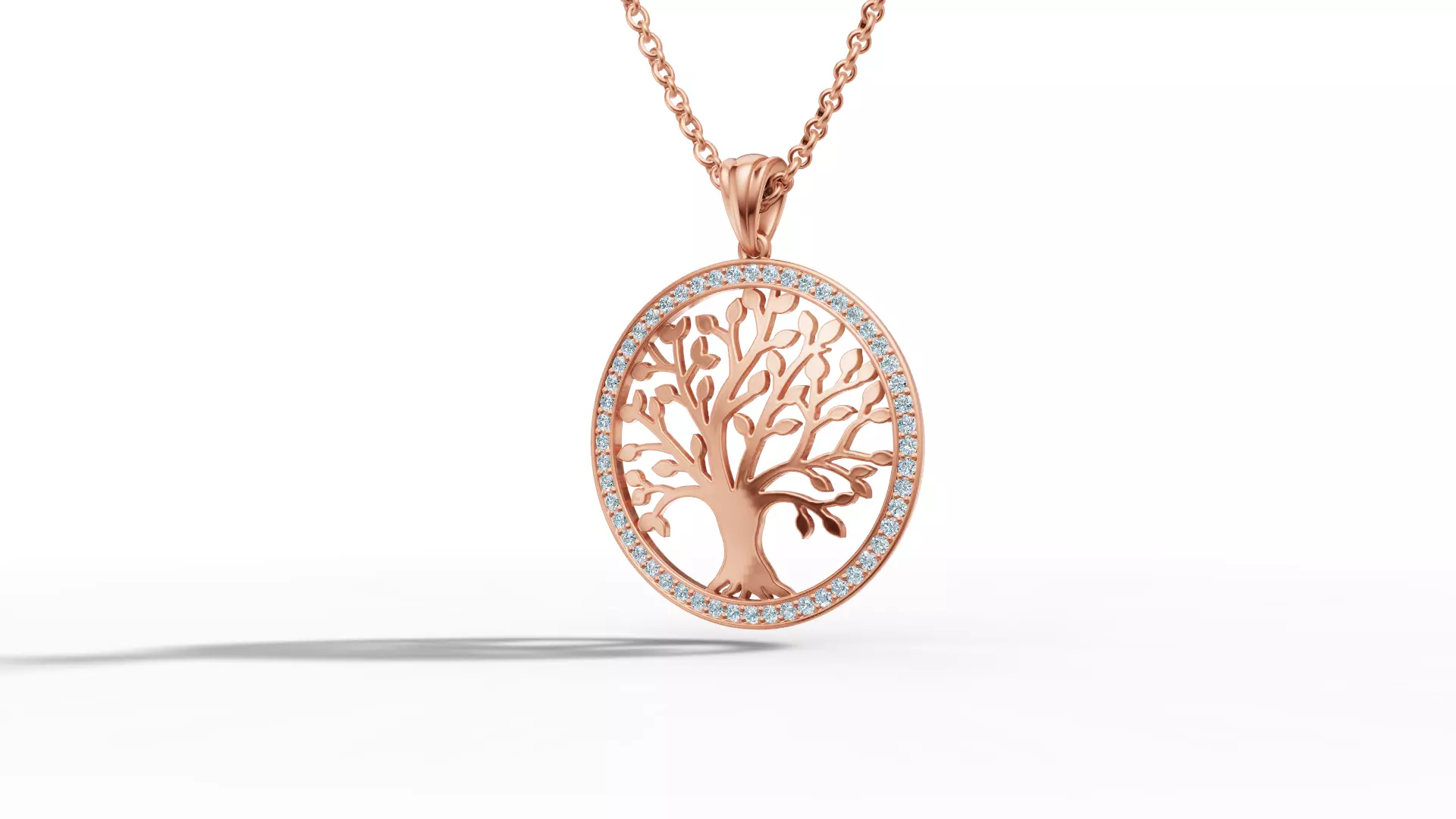 Tree of Life Diamond Necklace 25mm size 3dmodel  3D print model_16