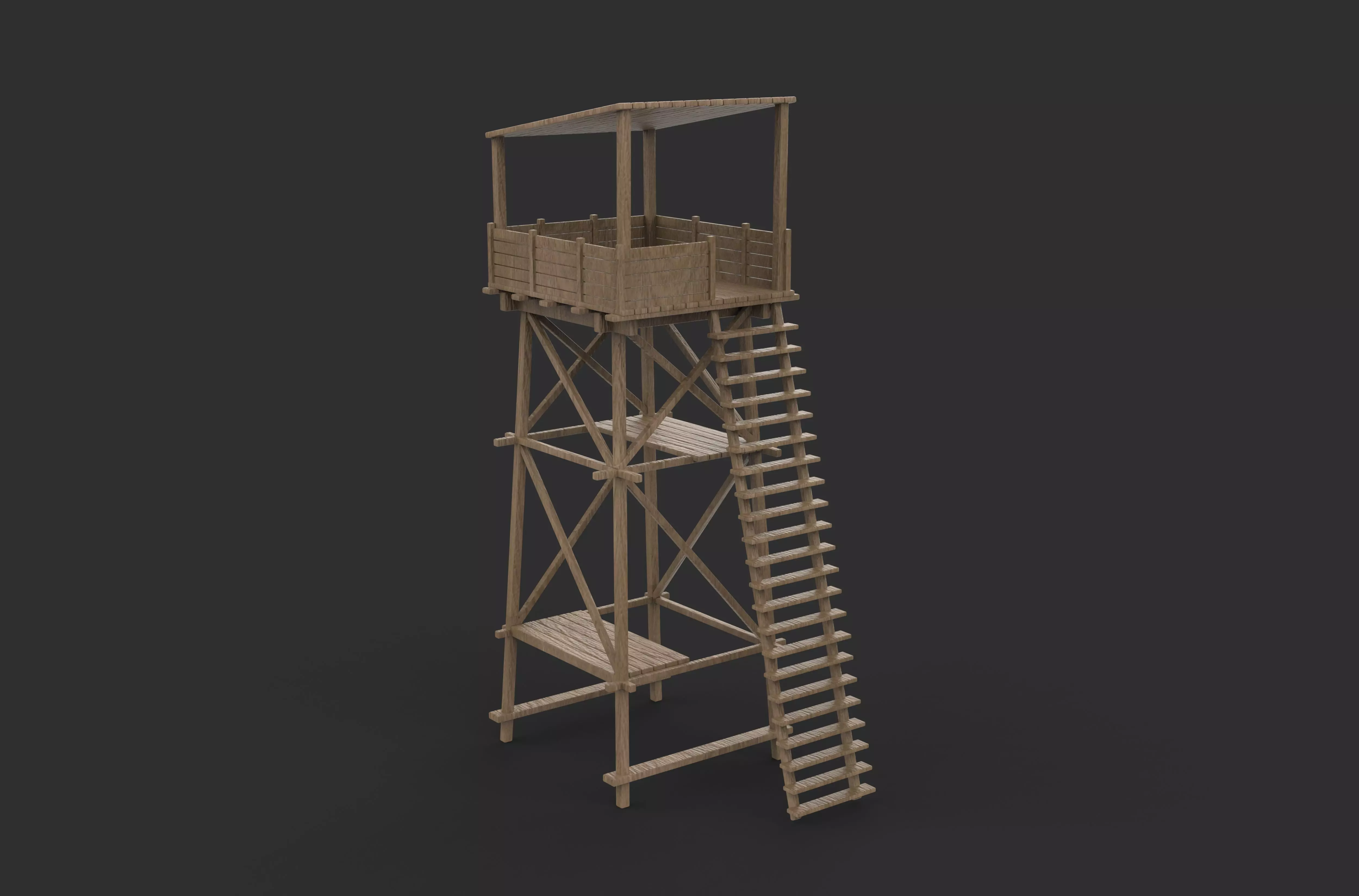 wooden tower 3D model_6