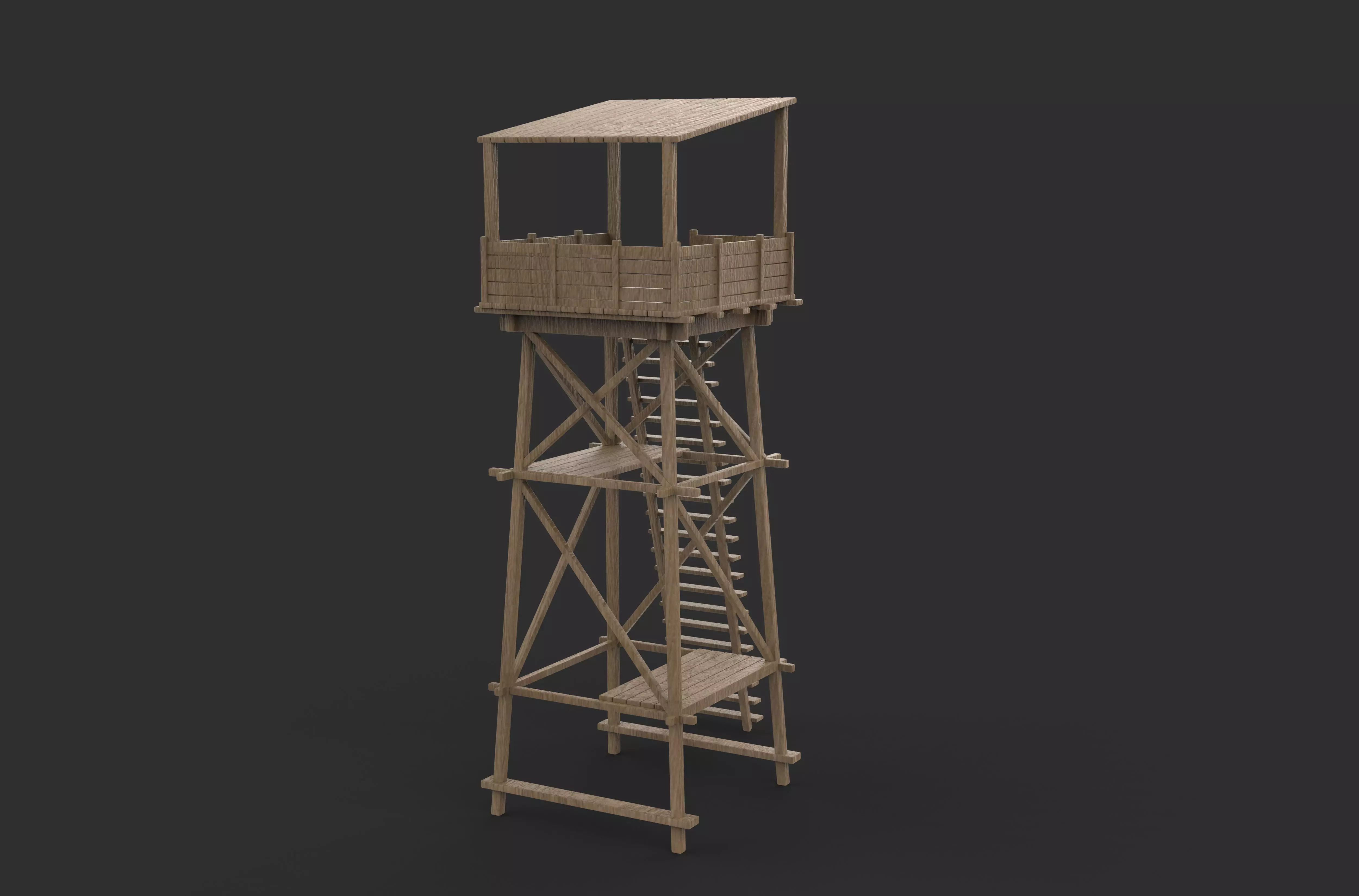 wooden tower 3D model_11