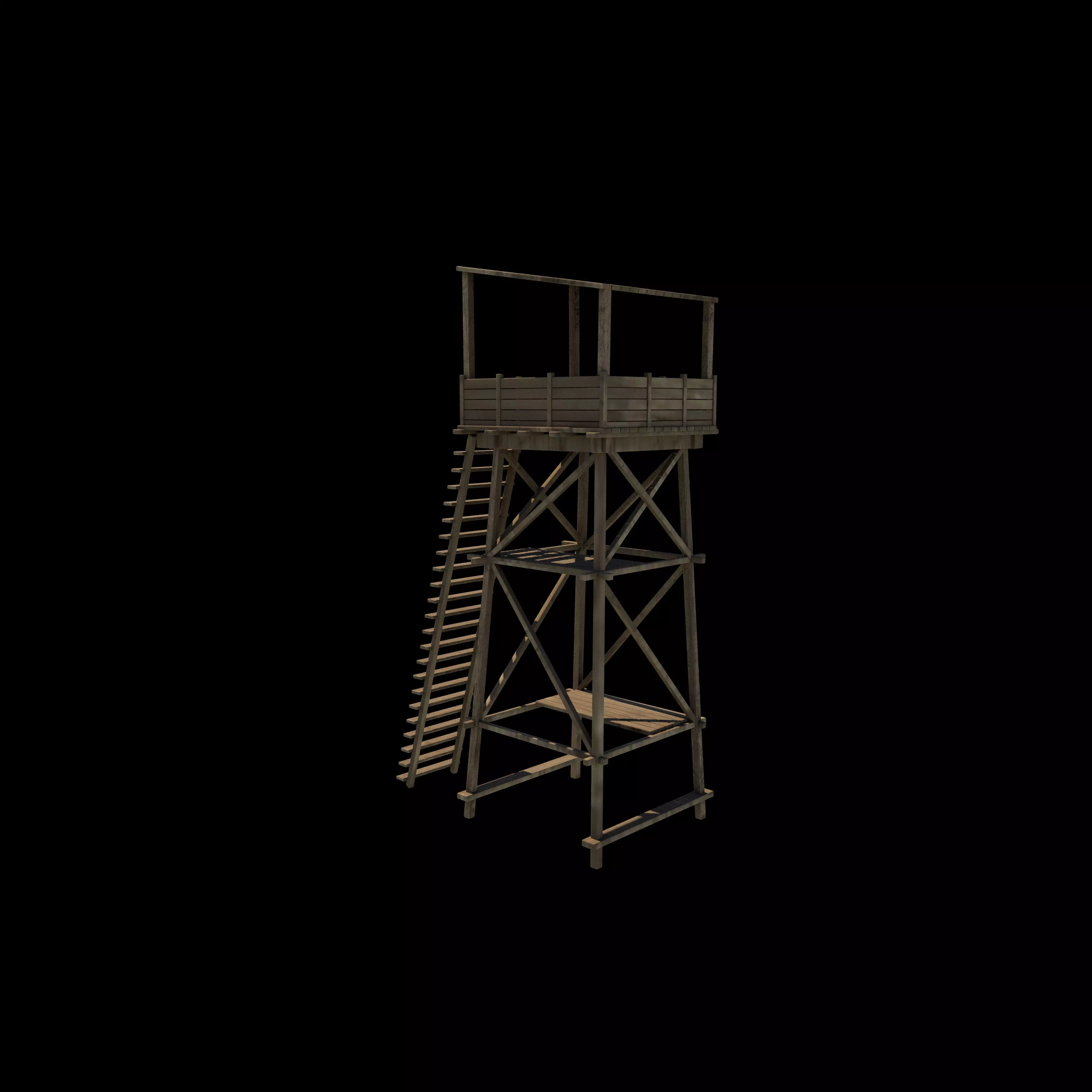wooden tower 3D model_10
