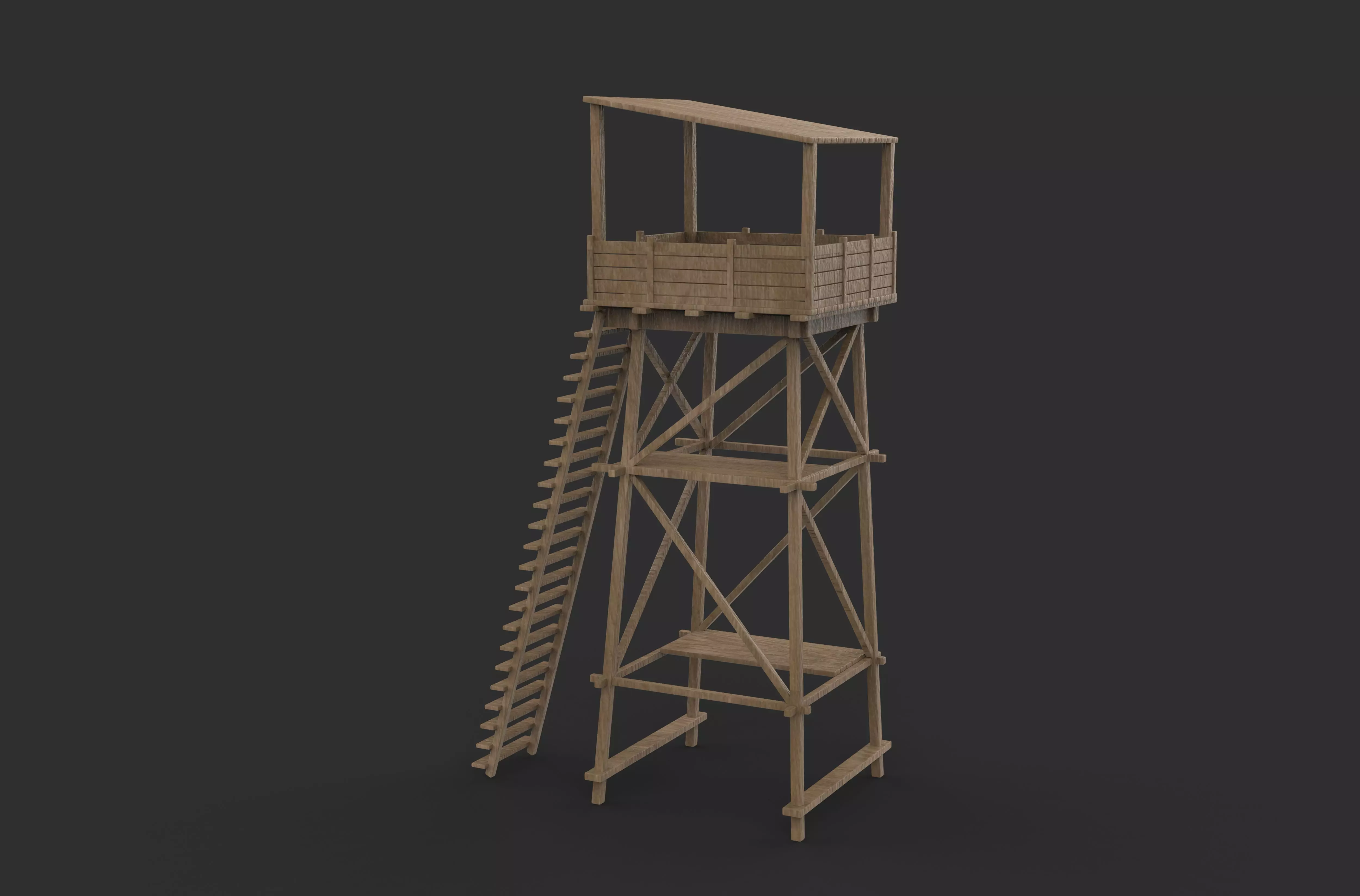 wooden tower 3D model_4