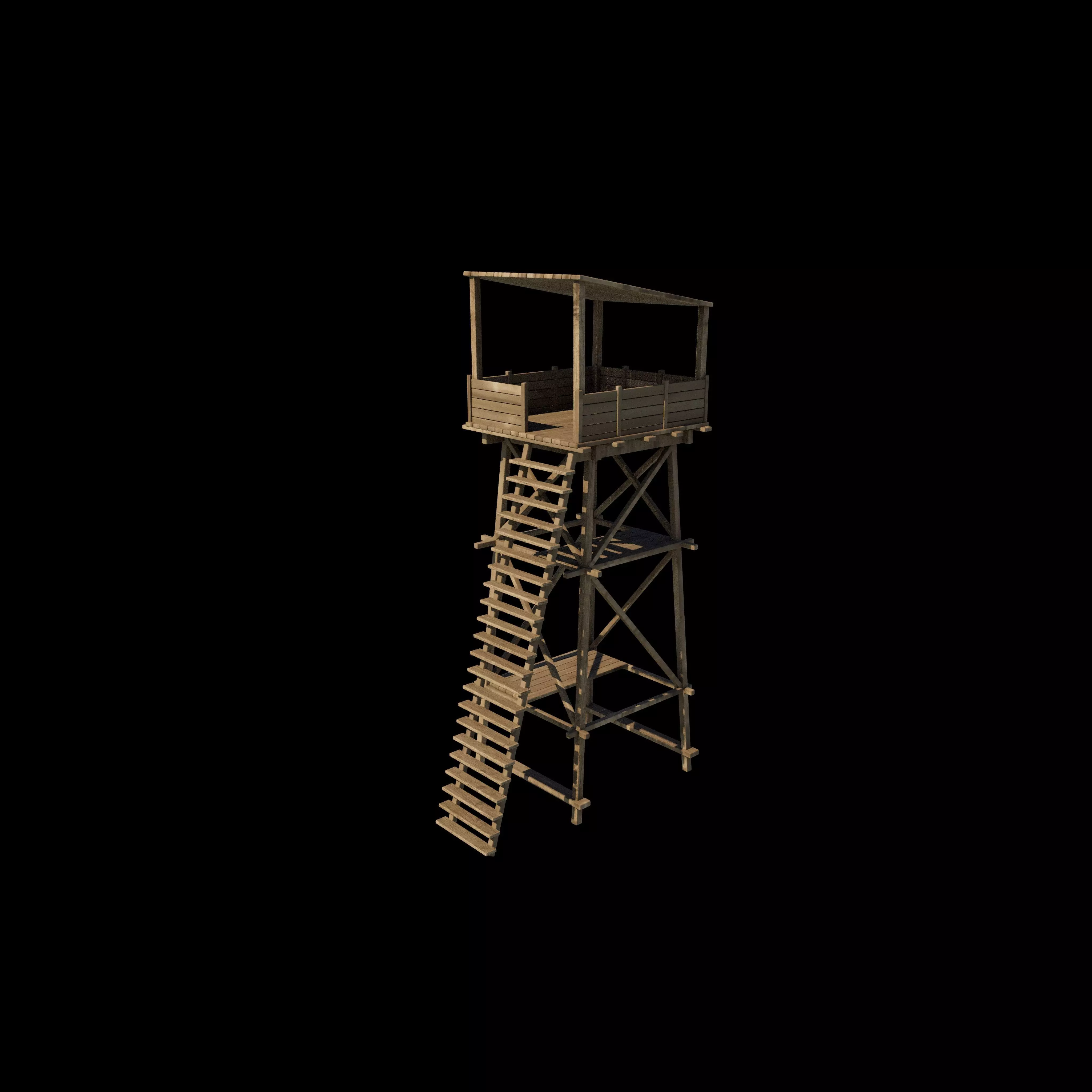 wooden tower 3D model_5