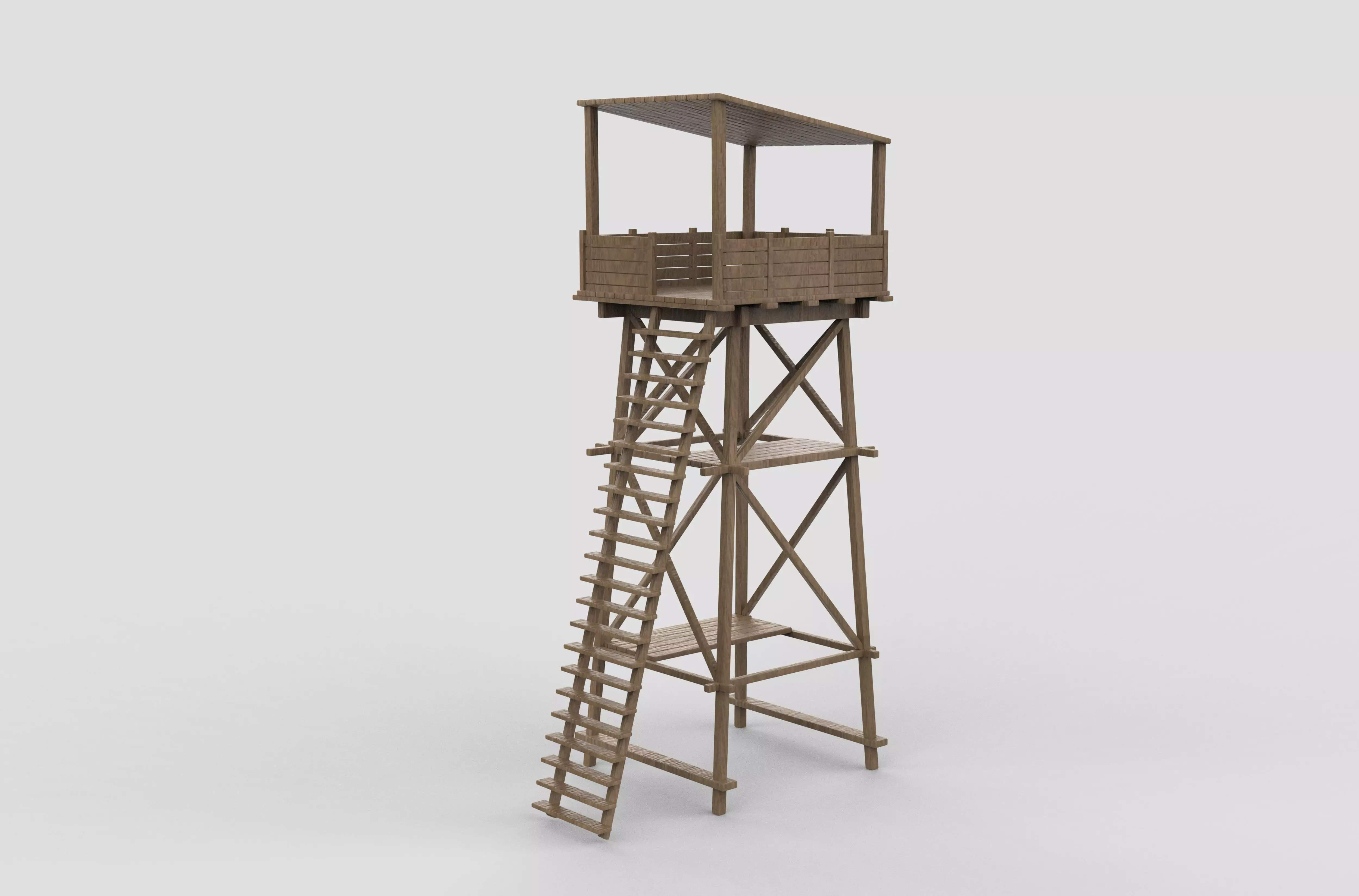 wooden tower 3D model_8