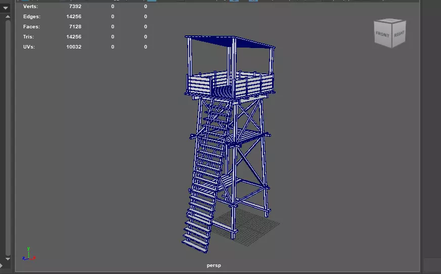 wooden tower 3D model_12