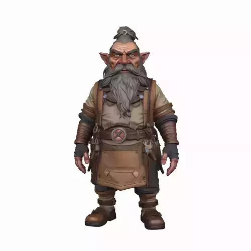Highly Detailed Ornate World of  Dwarf Jeweler 3D Model