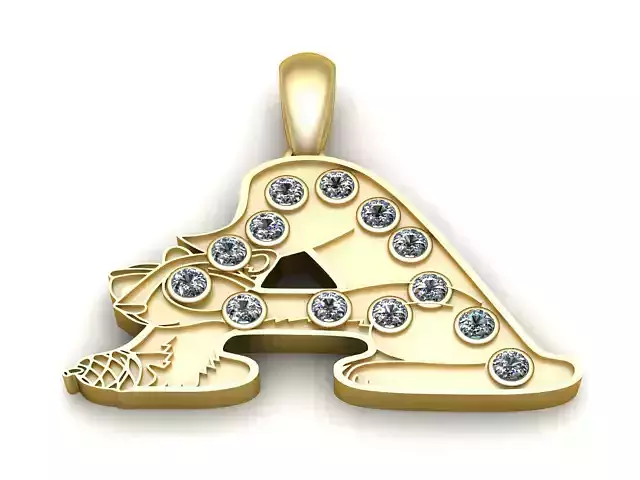  Letter A pendant 3D printable model