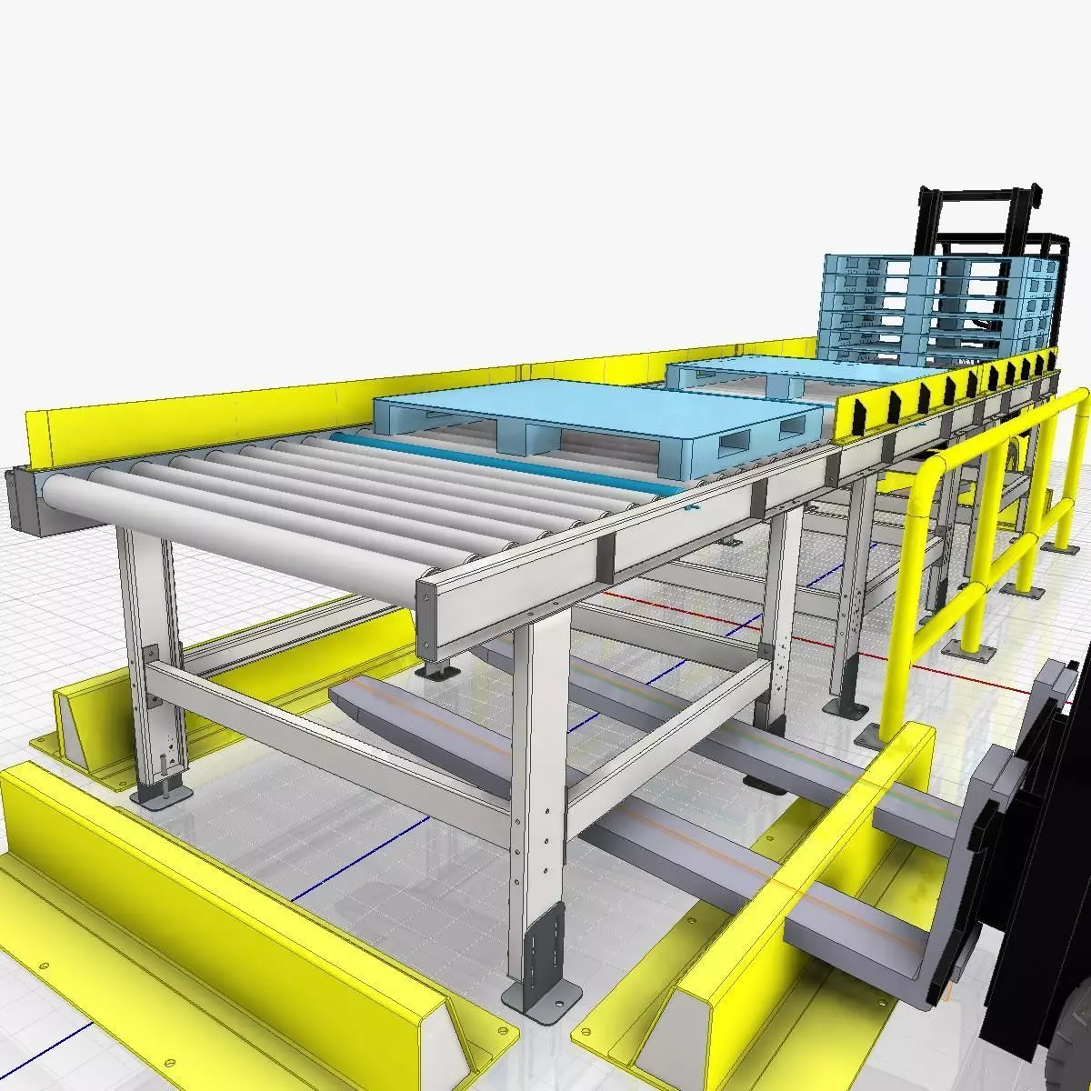 Roller Chain Conveyor pallet - 02 Low-poly 3D model