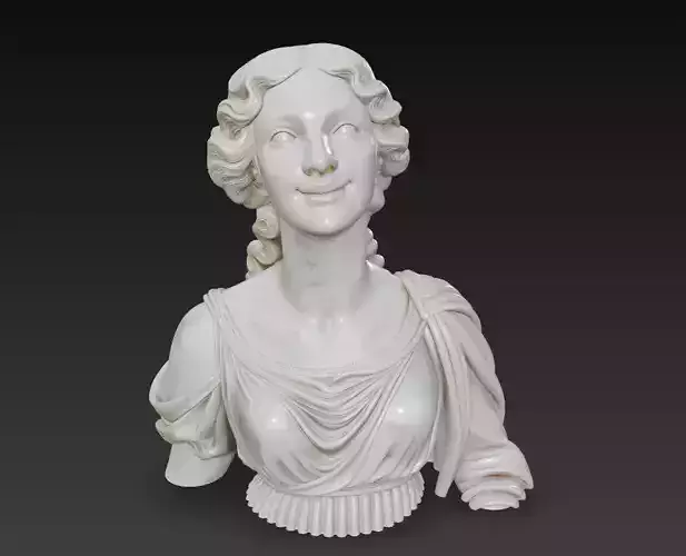 Classical Marble Lady - Elegant Sculpture Bust 3D Model