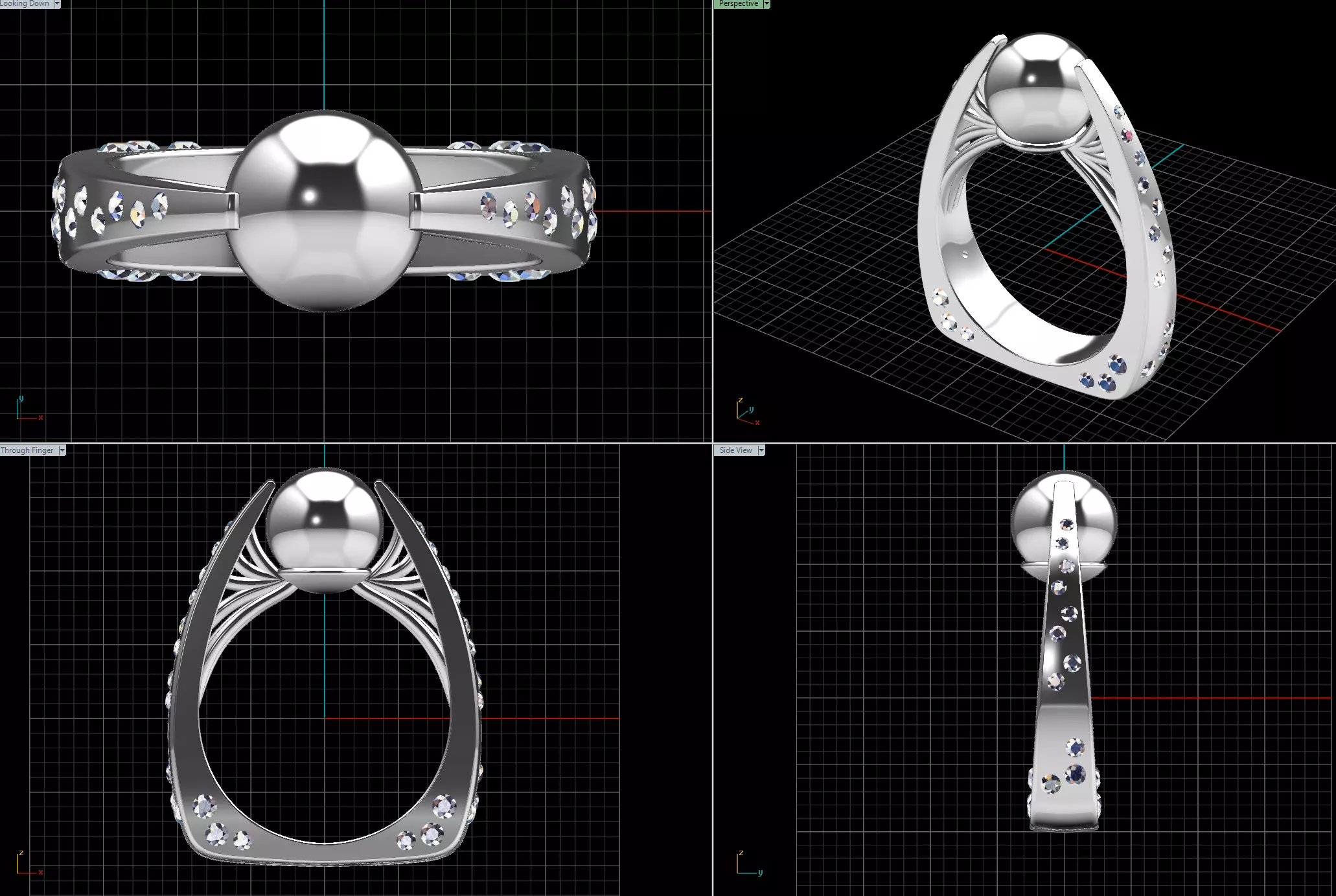 pearl ring Free 3D print model_1