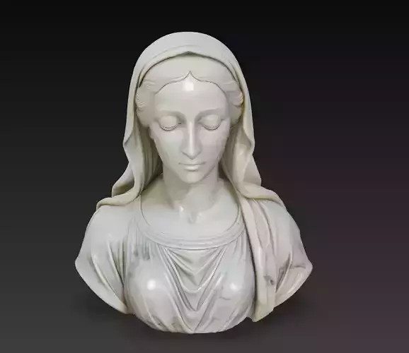 Marble Serenity Madonna - Classical Sacred Bust 3D Model