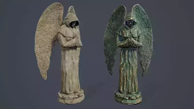 Monk Angel Statue PBR