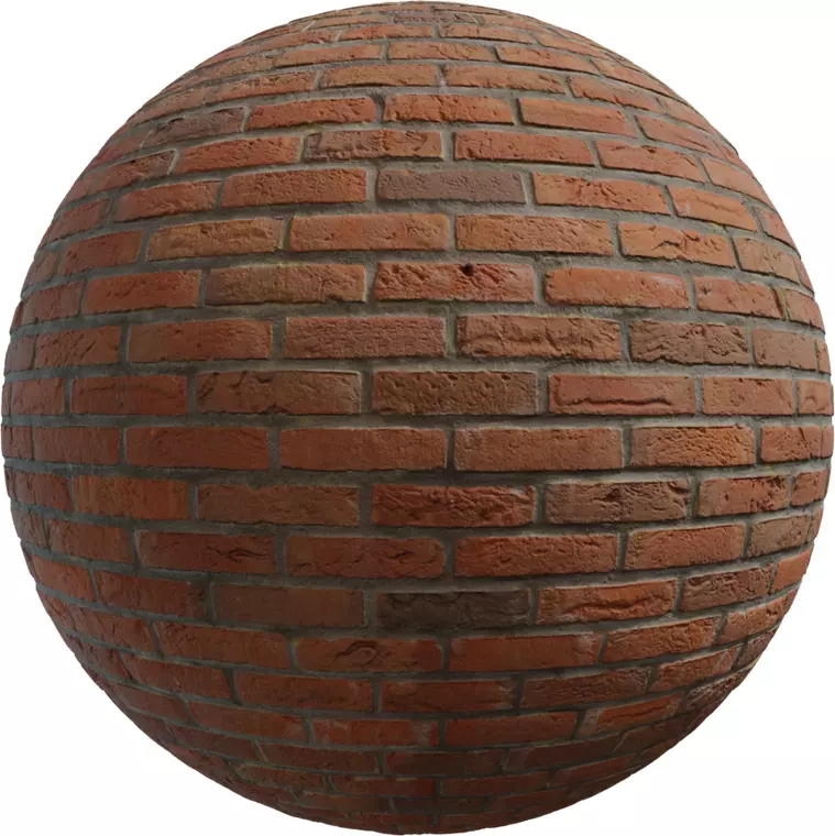 Handmade Red Brick Wall PBR Material Texture