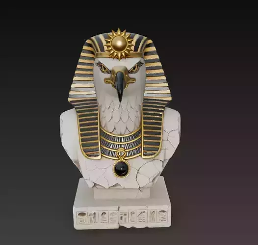 Divine Horus Pharaoh Bust - Falcon-Head Egyptian God Sculpture