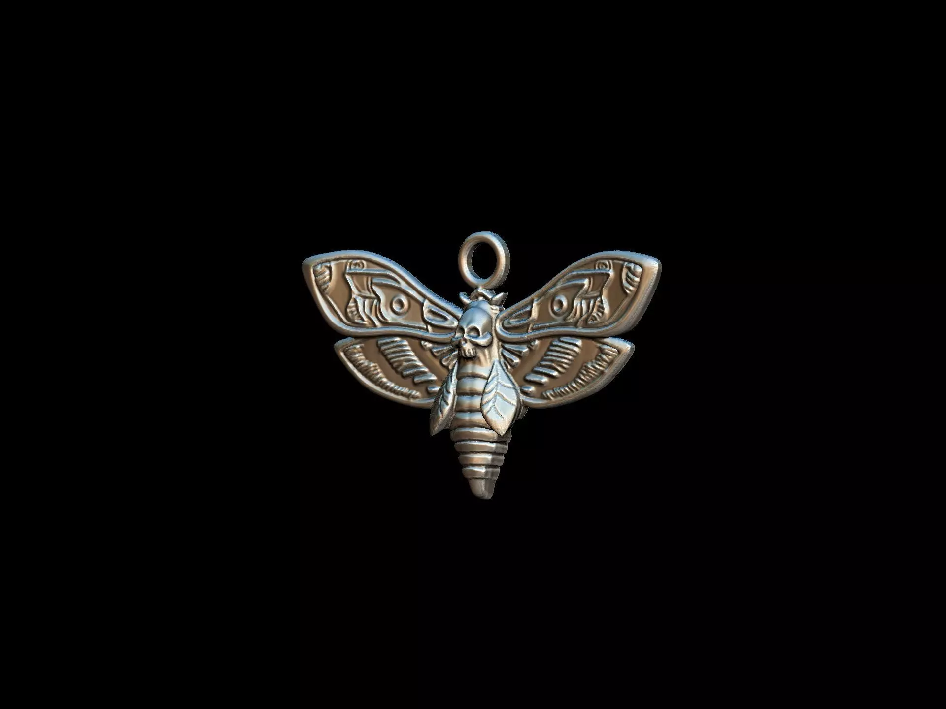 Gothic Moth Pendant 3D print model_1