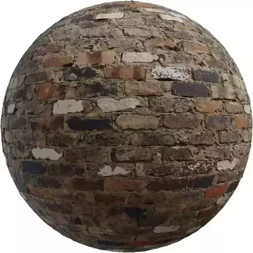 Mixed Reclaimed Brick Wall With Rough Mortar 