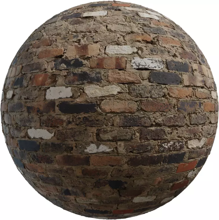 Mixed Reclaimed Brick Wall With Rough Mortar Texture_0