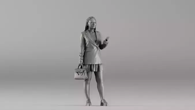 S00038 Female Character in a Modern Business Outfit 3dp