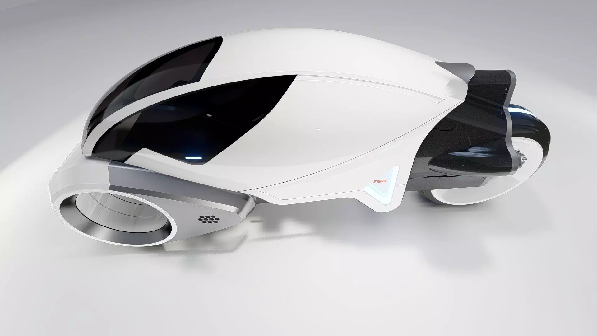 Tron Legacy White Light Cycle Low-poly 3D model_4