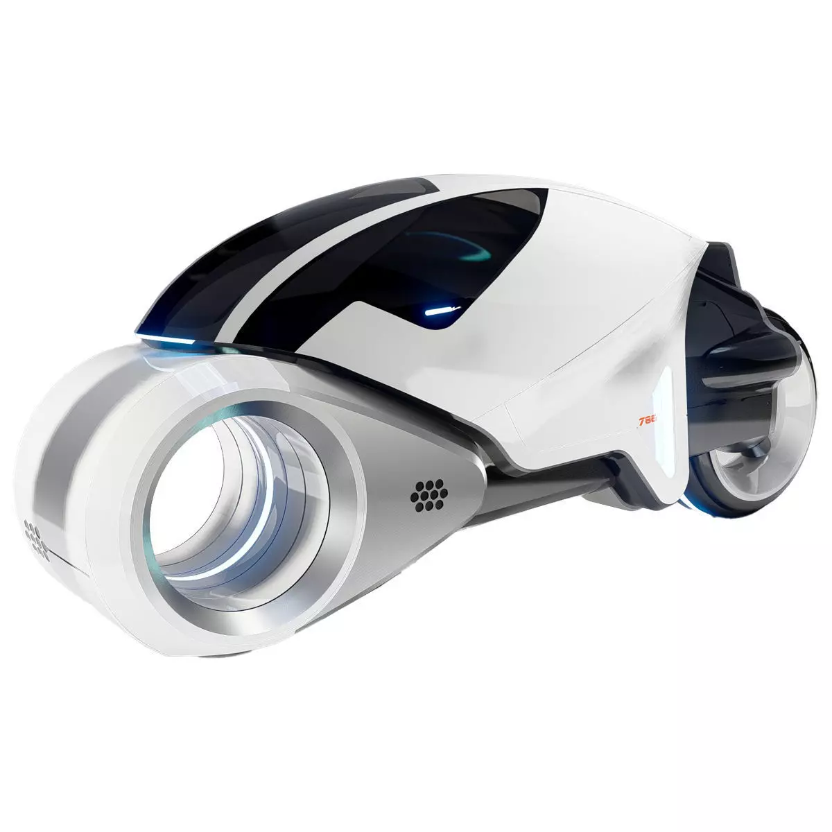 Tron Legacy White Light Cycle Low-poly 3D model_0