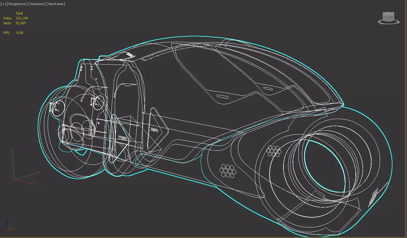 Tron Legacy White Light Cycle Low-poly 3D model_11