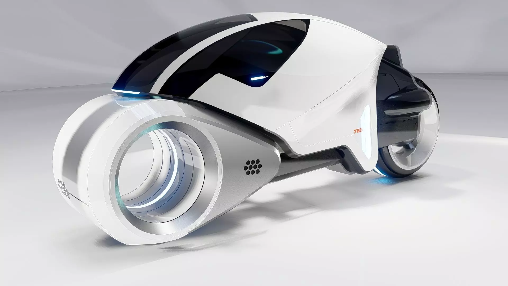 Tron Legacy White Light Cycle Low-poly 3D model_2