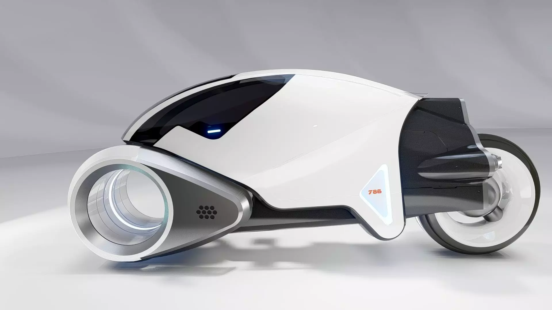 Tron Legacy White Light Cycle Low-poly 3D model_7