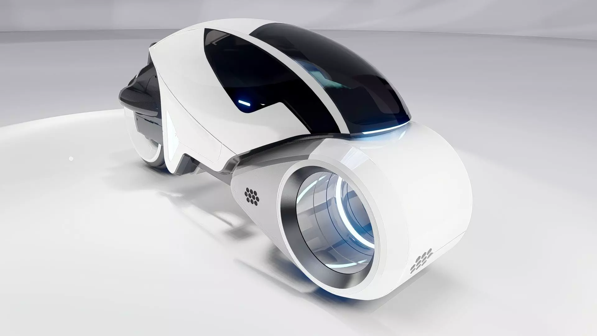 Tron Legacy White Light Cycle Low-poly 3D model_5