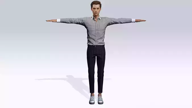 Realistic Male Character  Stylish Outfit