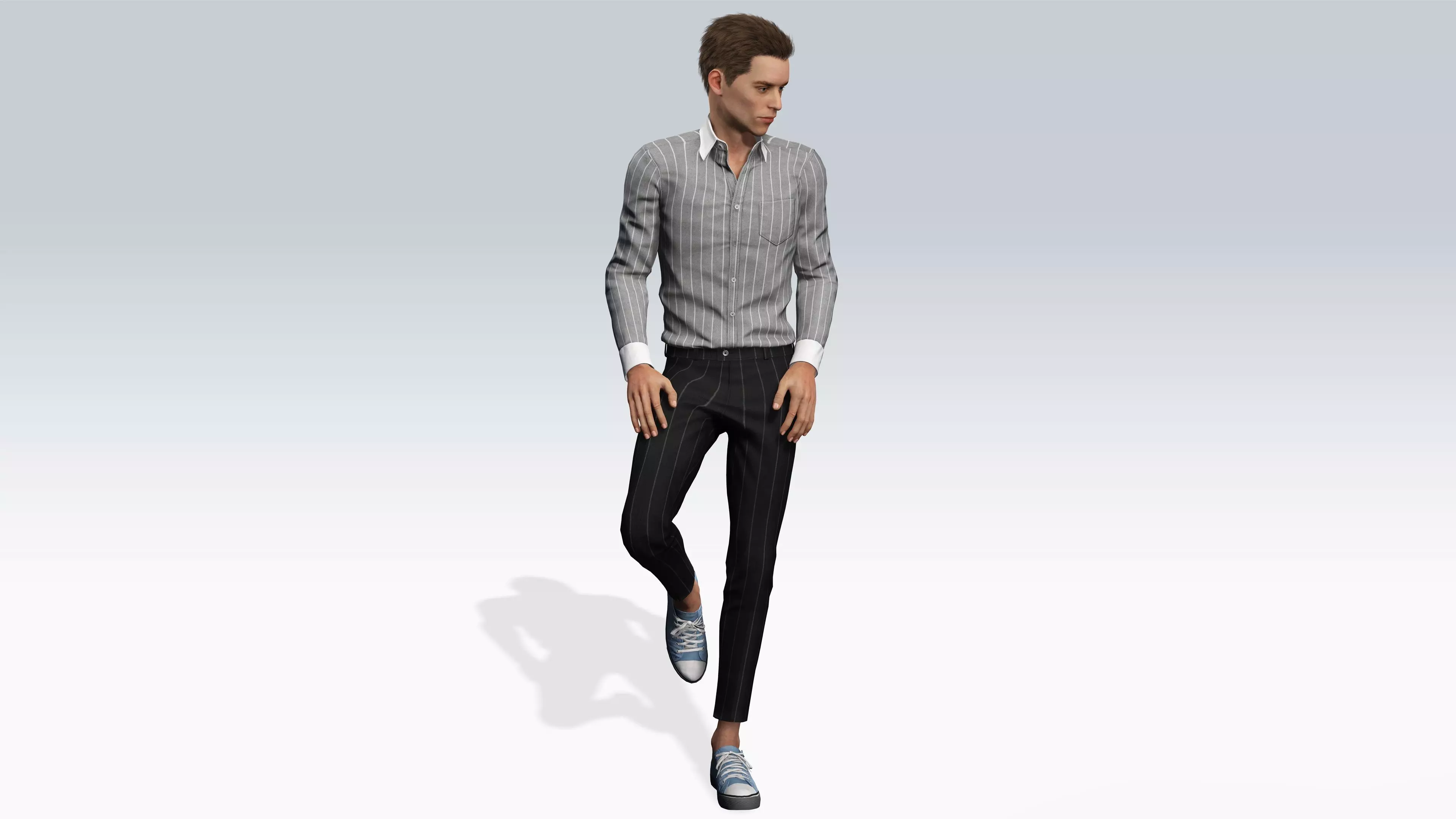 Realistic Male Character Stylish Outfit 3D model_3