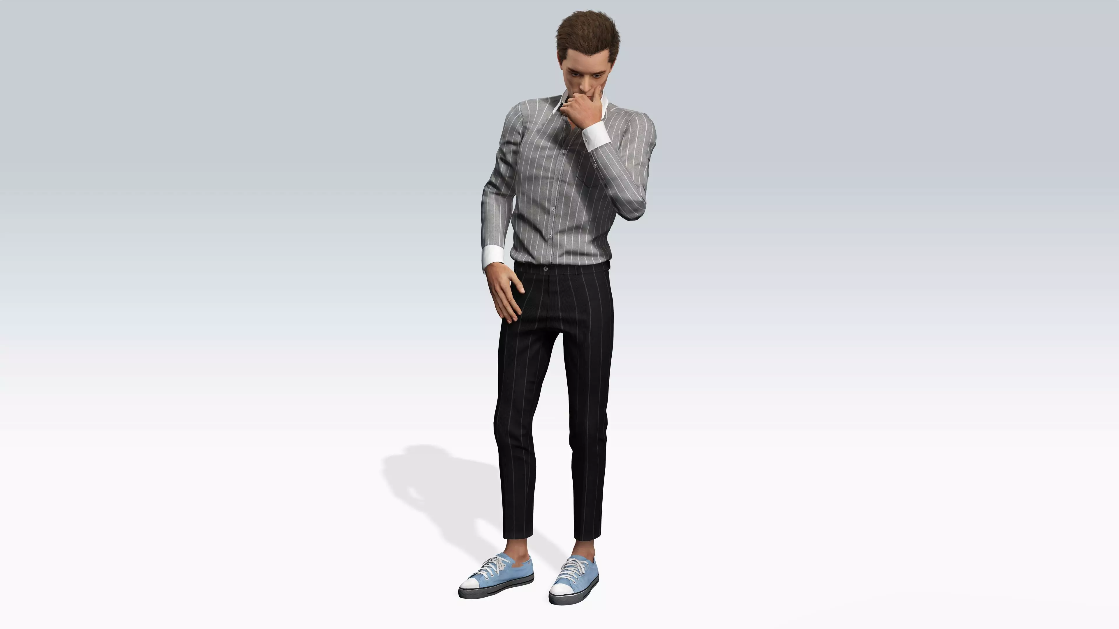 Realistic Male Character Stylish Outfit 3D model_6