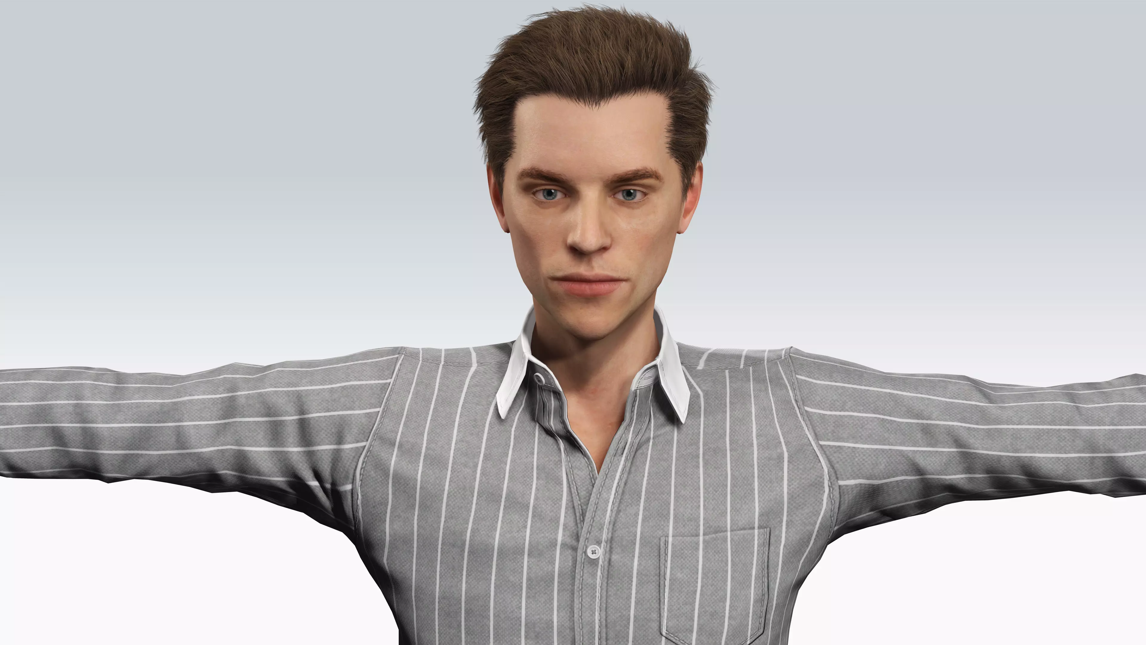Realistic Male Character Stylish Outfit 3D model_2