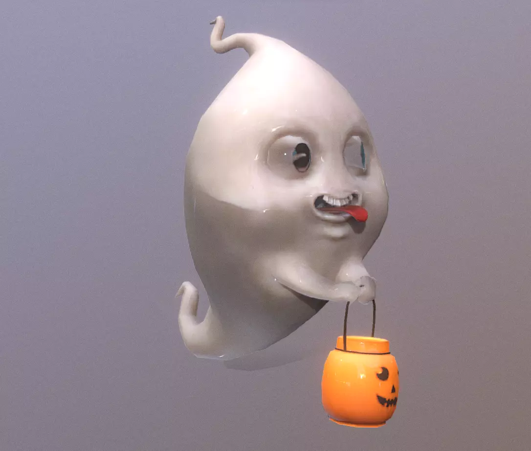 LITTLE FUNNY GHOST Dancing Fbx Pbr Animated 3D model_1