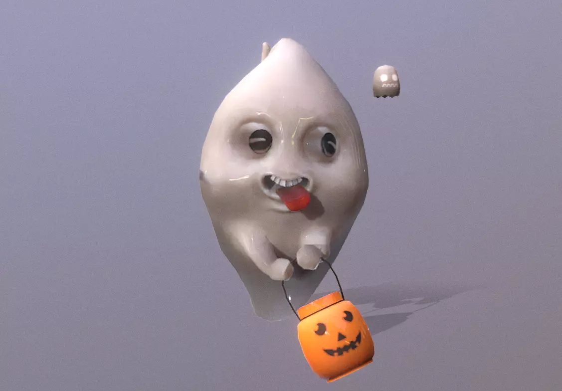 LITTLE FUNNY GHOST Dancing Fbx Pbr Animated 3D model_0
